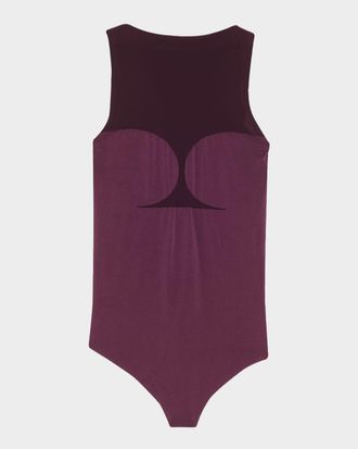 Wolford Corset-Effect Sleeveless Bodysuit with Sheer Panels