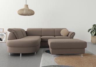 Sit&more Ecksofa »Apulia L-Form« wahlweise Bettfunktion, Bettkasten und Kopf- und Armteilverstellung