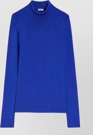 Jil Sander mock neck long sleeve ribbed knit sweater