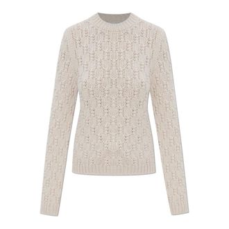 Moncler Truien & Vesten, Dames, Grijs, M, Wol, Trui met een decoratieve brei