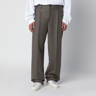Golden Goose Isiah grey virgin wool flannel jogger trousers
