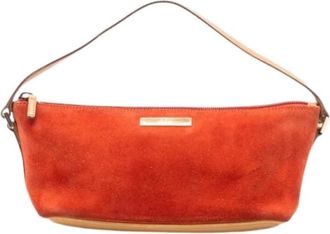 Gucci Pre-owned Shoulder Bags, female, Orange, Size: ONE SIZE Pre-owned Suede Shoulder Bag