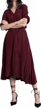 Karina Grimaldi Galilea Solid Dress In Malbec