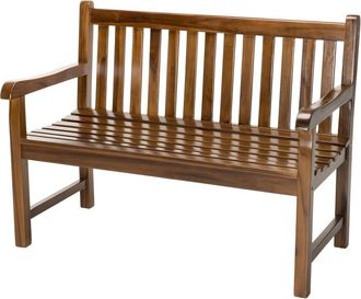Macabane Banco de jardín de madera de teca aceitada