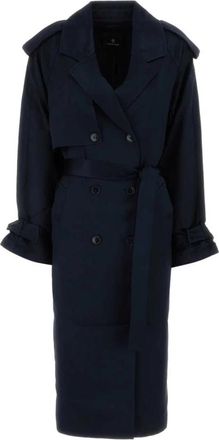 Anine Bing Rickie Trench Coat - Dames - Trenchcoats - Blauw - S - Leer - Jassen