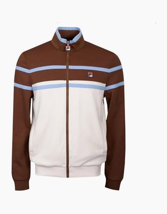 Fila Mens Fila Giovanni Contrast Panels Track Top Jacket Gardenia/Cappucino/Frozen Fjord - Size: 3XL