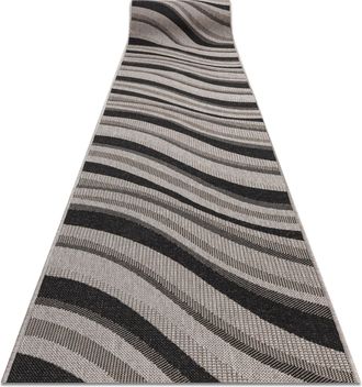 RugsX Rugsx - Alfombra De Pasillo Sizal Floorlux Modelo 20353 Plateado /negro 100 Cm Beige 100x1050 Cm