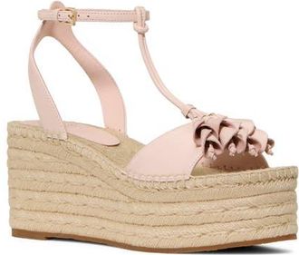Kate Spade New York ankle strap espadrille platform wedge sandal in Morning Beach at Nordstrom, Size 9.5