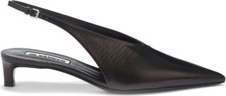 Jil Sander slingback leather pumps - women - Calf Leather/Leather/Calf Leather - 37.5 - Black
