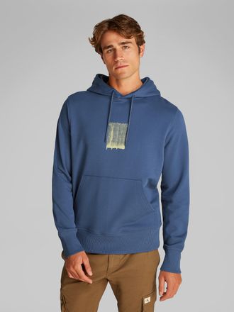 Calvin Klein Jeans Hoodie CALVIN KLEIN JEANS BRUSH STROKE GRAPHIC HOODIE, Herren, Gr. XL, blau (vintage indigo), Sweatware, Obermaterial: 100% Baumwolle, unifarben, bequ