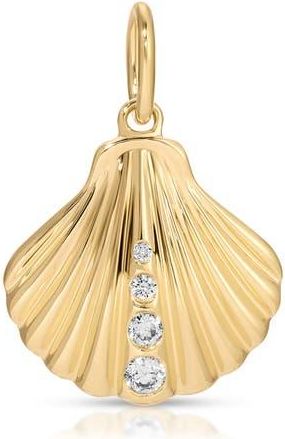 EF Collection Diamond Shell Pendant in 14K Yellow Gold /Diamond at Nordstrom