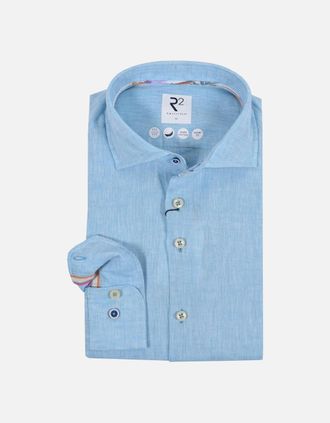 R2 Mens R2 Linen Shirt Aqua - Blue/Green - Size: 36
