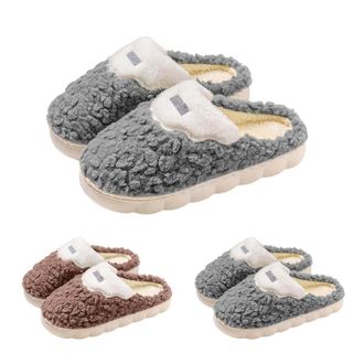 Generic Mens Slippers Womens Slippers Comfortable Autumn Classic Indoor Solid Color Soft Ankle with Anti-Slip Faux Fur Lined Memory Foam Indoor House Shoes fo