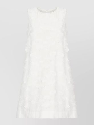 Parosh cotton sleeveless embroidered knee-length dress