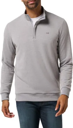 Travis Mathew Cloud 2.0 Quarter Zip Pullover in Heather Medium Grey at Nordstrom, Size Xx-Large