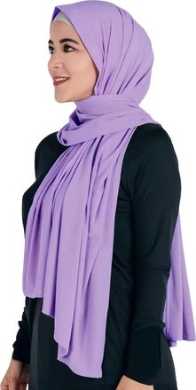 Lina & Lily Non-see-through Premium Jersey Modal Hijab Head Scarf Shawl Wrap for Muslim Women (Lavender)