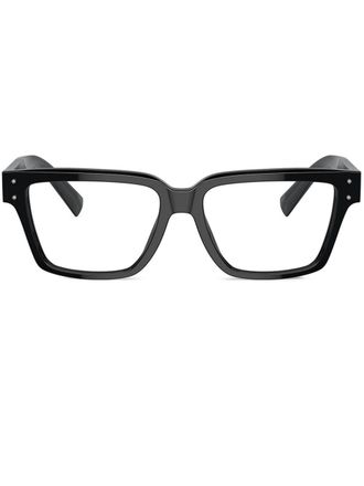 Dolce & Gabbana Eyewear polished square glasses - men - Acetate - One Size - Black