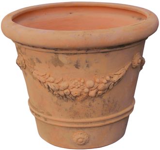 Biscottini International Cuenca Dentada Envejecida, De Terracota Toscana Diam.100x80 Cm Made In Italy