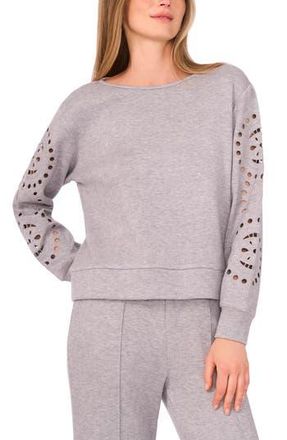 Vince Camuto Eyelet Sleeve Sweatshirt in Granite at Nordstrom Rack, Size X-Large