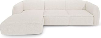 Sia Home Sof&aacute; cama izquierdo boucl&eacute; crema