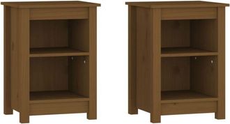 vidaXL Vidaxl - Bedside Cabinets 2 pcs Honey Brown 40x35x55 cm Solid Wood Pine