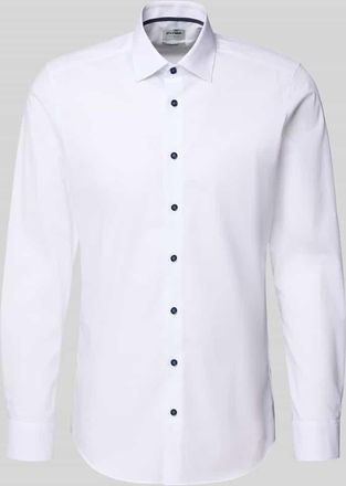 Olymp Level 5 Slim Fit Business-Hemd mit Kentkragen in Weiss, Größe 38