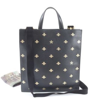 Gucci Black Leather Handbag Tote Bag (Pre-Owned)