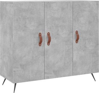 vidaXL Vidaxl - Aparador de madera de ingeniería gris hormigón 90x34x80 cm