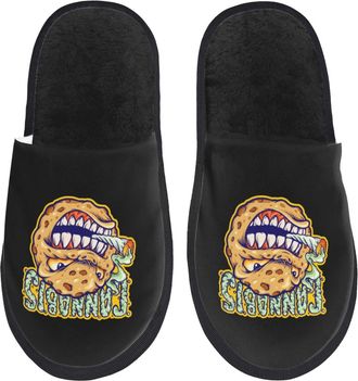 Generic Fuzzy Slippers Cookie And Cigarettes With Marijuana Home Slippers Plush Casual Slides For Guest Travel Women L
