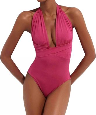 Oye Swimwear Roman One Piece Swimsuit In Ruby