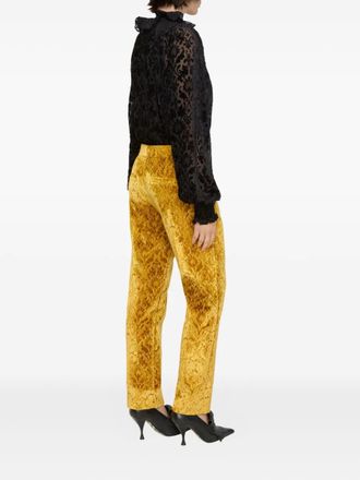 Burberry Fluwelen broek met damask-patroon - Geel
