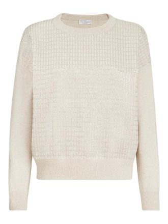 Brunello Cucinelli check-pattern sweater - Neutrals