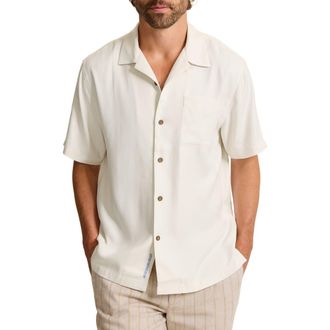 Tommy Bahama Tide & Time Floral Silk Camp Shirt in Coastal Mist at Nordstrom, Size Xxx-Large