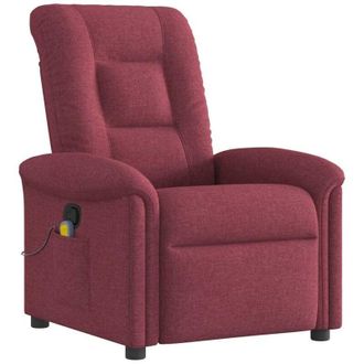 vidaXL Sill&oacute;n De Masaje Reclinable De Tela Color Vino Tinto Vidaxl
