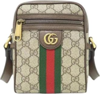 Gucci Pre-owned Cross Body Bags, female, Beige, Size: ONE SIZE Pre-owned Ophidia Shoulder Bag