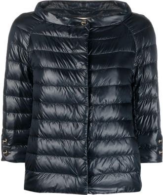 Herno Aminta quilted three-quarter sleeve jacket - women - Polyamide/Polyester/Polyamide/Cotton/Feather Down - 40 - Blue