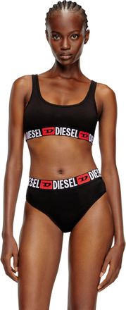 Diesel Cotton bralette with logo - Bras - Woman - Black