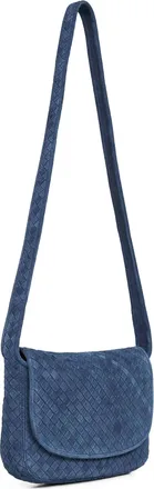 Bottega Veneta Mens Messenger Bag Neptune Blue Calf Leather Shoulder
