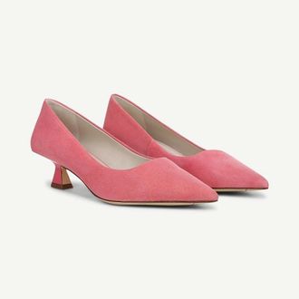 Franco Sarto Womens Franco Sarto Diva Pump Pink Suede Pointed Toe Kitten Heel VER1268
