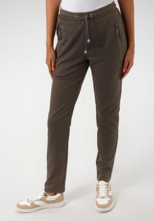 Aniston Schlupfhose ANISTON CASUAL, Damen, Gr. 38, N-Gr, beige (taupe, helltaupe), Jersey, Obermaterial: 66% Polyester, 31% Viskose, 3% Elasthan, bedruckt, ge