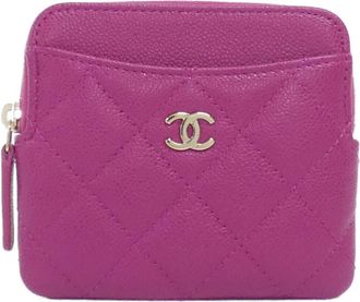 Chanel Pink Grained Calfskin Coin Purse/Coin Case (Pre-Owned)