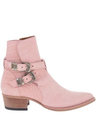 Amiri Enkellaarzen met gespdetail - Roze