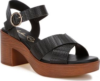London Rag Elenia Platform Block Heel Sandal in Black at Nordstrom Rack, Size 9.5