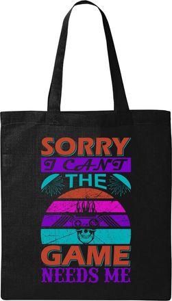 Generic Sorry I Cant The Game Needs Me Natural Ecological Cotton Tote Bag Black