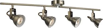 Searchlight Plafoniera Lineare Contemporanea Focus Spotlight Acciaio Adjustable 4 Luci Gu10