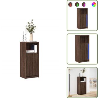 vidaXL Credenza in legno multistrato - vidaXL Credenza con LED Rovere Marrone 42,5x34x100cm Legno Multistrato - Credenza con ante