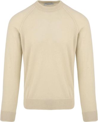 FILIPPO DE LAURENTIIS Trui met ronde hals en raglanmouwen van kasjmier - Heren - Cashmere truien - Beige - XL - Kasjmier - Truien & Vesten