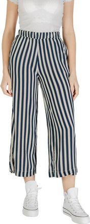 Ichi Blauwe Viscose Cropped Broek