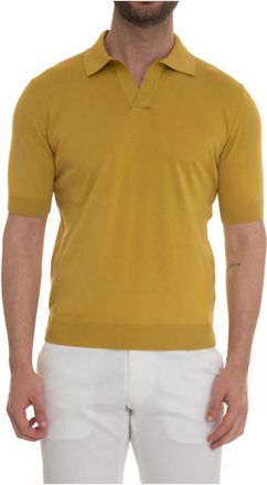 Hindustrie Slim Fit Polo Shirt - Heren - Polos - Geel - L - Katoen - Tops