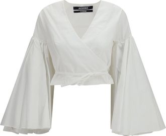 Jacquemus Womens Wrap Top Paysan White Cotton Shirt